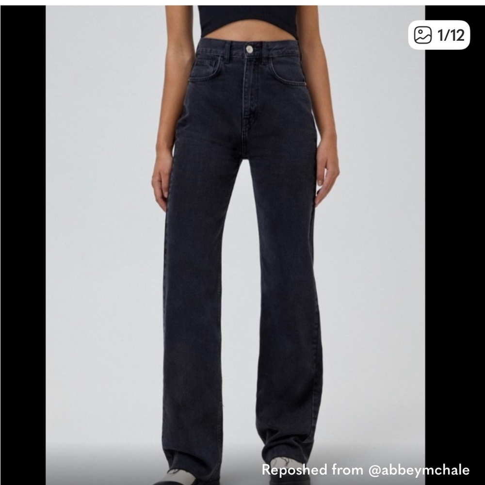 High-Waist Straight-Leg Women’s Jeans in Black